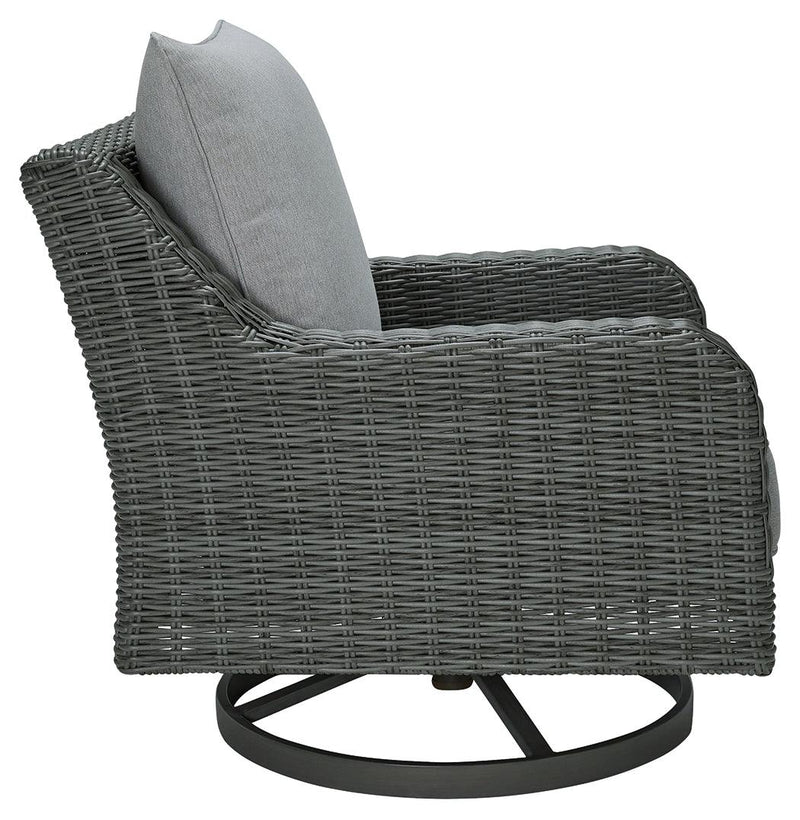 Elite Park Gray Outdoor Swivel Lounge With Cushion - Ella Furniture