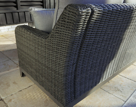 Elite Park Gray Outdoor Loveseat With Cushion - Ella Furniture