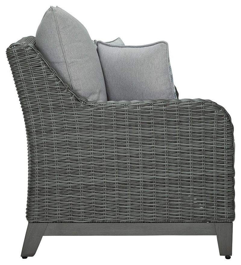 Elite Park Gray Outdoor Loveseat With Cushion - Ella Furniture