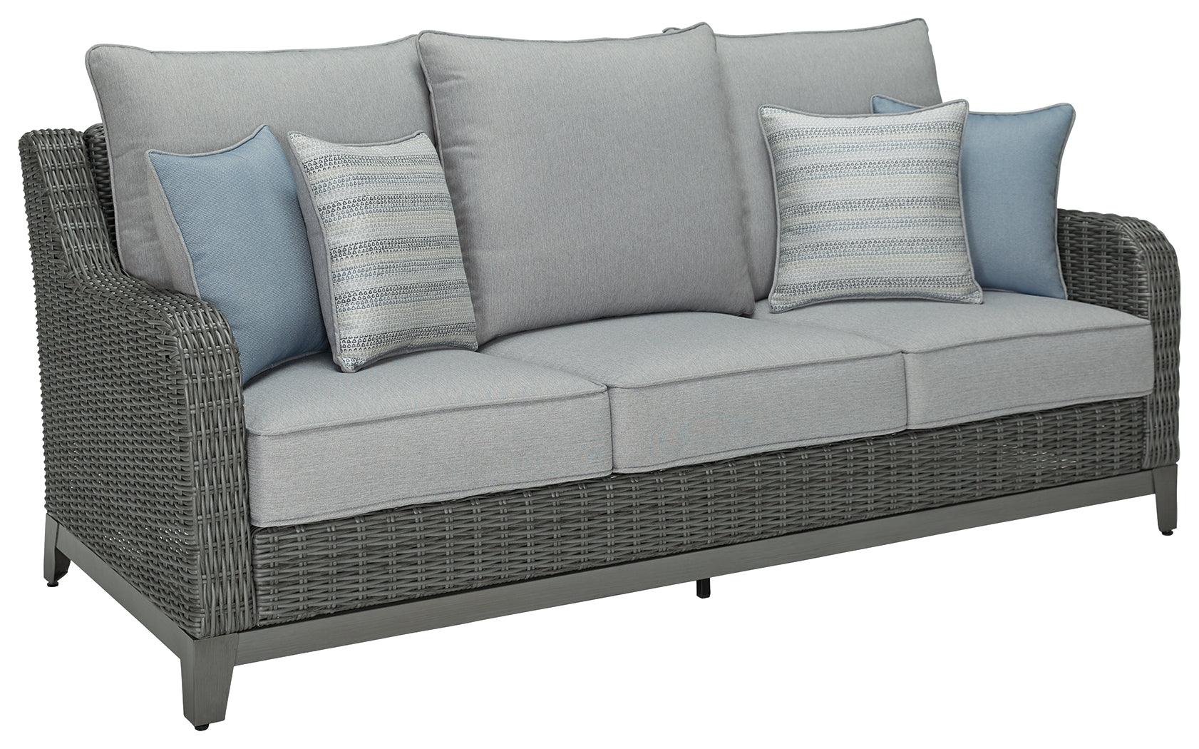 Elite Park Gray Outdoor Sofa With Cushion - Ella Furniture