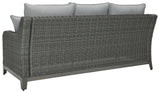 Elite Park Gray Outdoor Sofa With Cushion - Ella Furniture