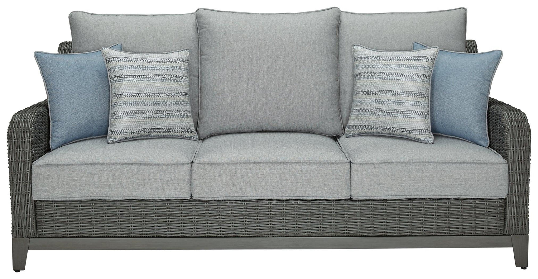 Elite Park Gray Outdoor Sofa With Cushion - Ella Furniture