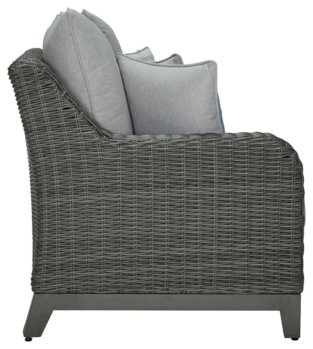 Elite Park Gray Outdoor Sofa With Cushion - Ella Furniture