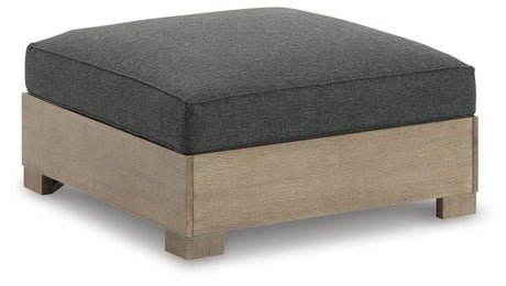 Citrine Park Brown/charcoal Outdoor Ottoman With Cushion - Ella Furniture