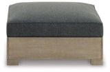 Citrine Park Brown/charcoal Outdoor Ottoman With Cushion - Ella Furniture