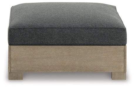 Citrine Park Brown/charcoal Outdoor Ottoman With Cushion - Ella Furniture