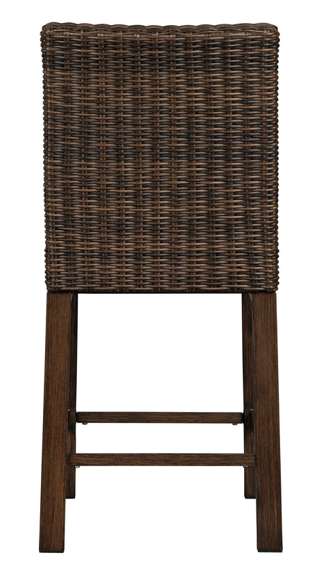 Back view of Paradise Trail Medium Brown Outdoor Bar Stool