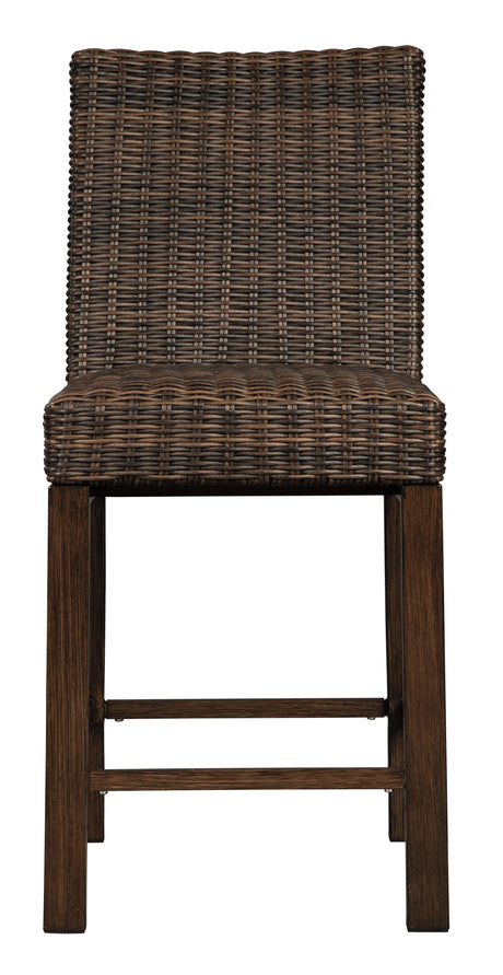 Paradise Trail Bar Stool showing built-in footrest and cushion