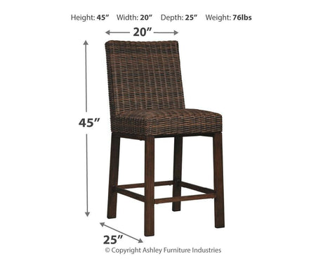 Dimensions graphic of Paradise Trail Outdoor Bar Stool