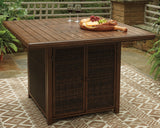 Paradise Trail Medium Brown Bar Table With Fire Pit - Ella Furniture