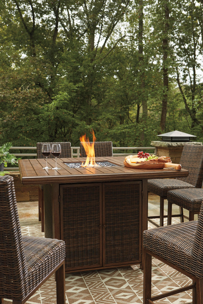 Paradise Medium Brown Trail Outdoor Dining Table And 8 Chairs - Ella Furniture