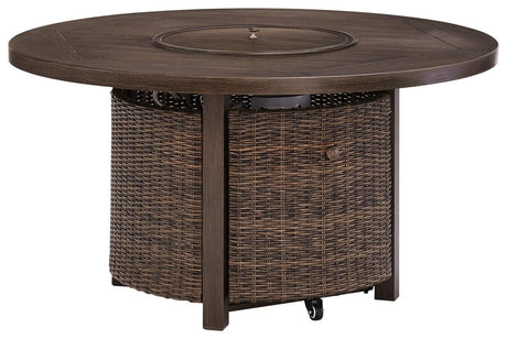 Paradise Trail Medium Brown Fire Pit Table - Ella Furniture