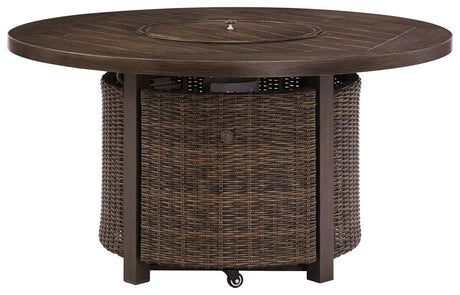 Paradise Trail Medium Brown Fire Pit Table - Ella Furniture