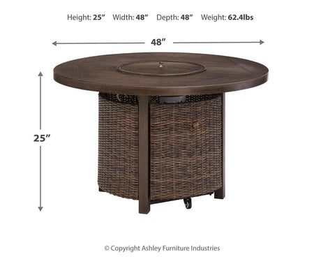 Paradise Trail Medium Brown Fire Pit Table - Ella Furniture