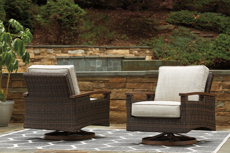 Paradise Trail Medium Brown Swivel Lounge Chair (Set Of 2) - Ella Furniture