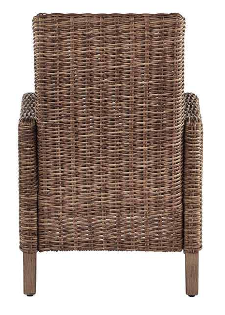 Beachcroft Beige Outdoor Arm Chair with Cushions back view