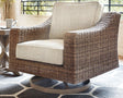 Beachcroft Beige Swivel Lounge Chair - Ella Furniture