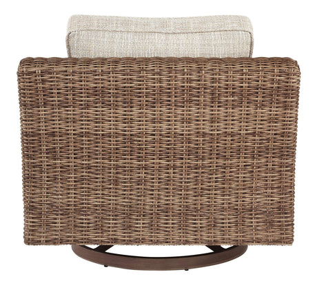 Beachcroft Beige Swivel Lounge Chair - Ella Furniture