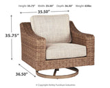 Beachcroft Beige Swivel Lounge Chair - Ella Furniture