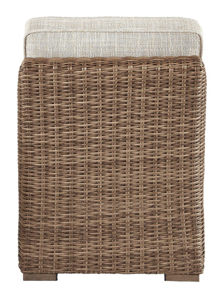 Beachcroft Beige Armless Outdoor Lounge Chair back view