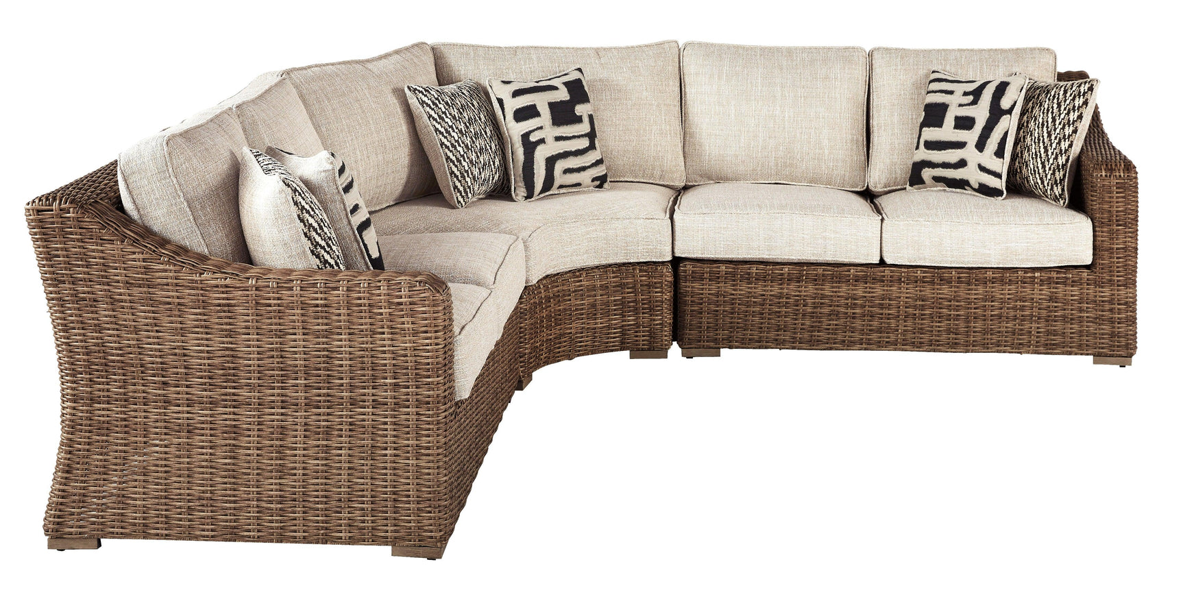 Beachcroft Beige 3-Piece Outdoor Seating Set - Ella Furniture