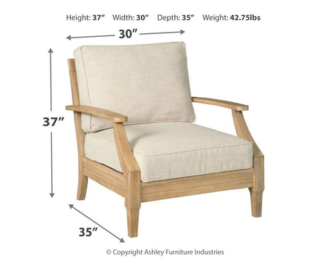 Clare View Beige Lounge Chair With Cushion - Ella Furniture