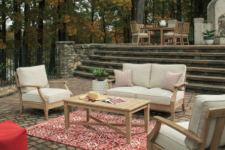 Clare View Beige Loveseat With Cushion - Ella Furniture