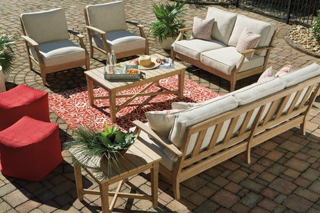 Clare View Beige Sofa With Cushion - Ella Furniture
