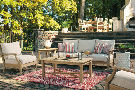 Clare View Beige Sofa With Cushion - Ella Furniture