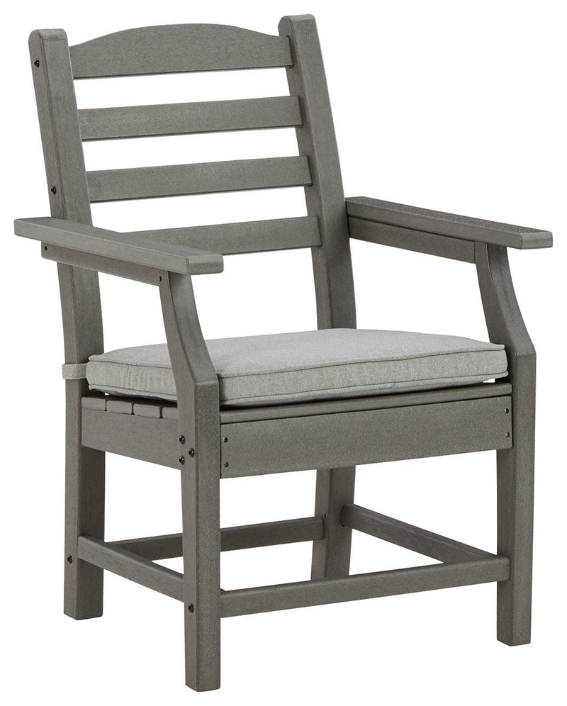 Visola Gray Arm Chair With Cushion (Set Of 2)