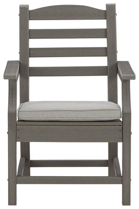 Visola Gray Arm Chair With Cushion (Set Of 2) - Ella Furniture