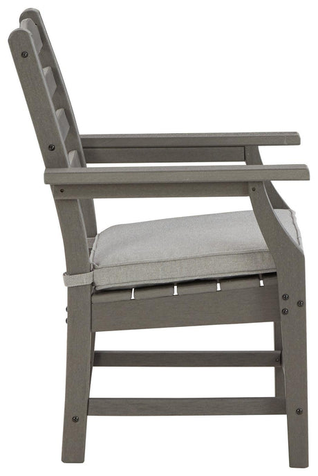 Visola Gray Arm Chair With Cushion (Set Of 2) - Ella Furniture
