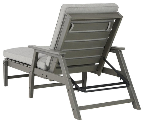 Visola Gray Chaise Lounge With Cushion - Ella Furniture