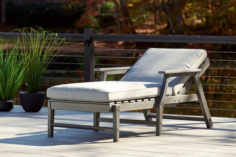 Visola Gray Chaise Lounge With Cushion - Ella Furniture