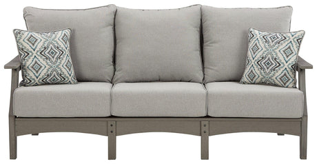 Visola Gray Outdoor Sofa With Cushion - Ella Furniture