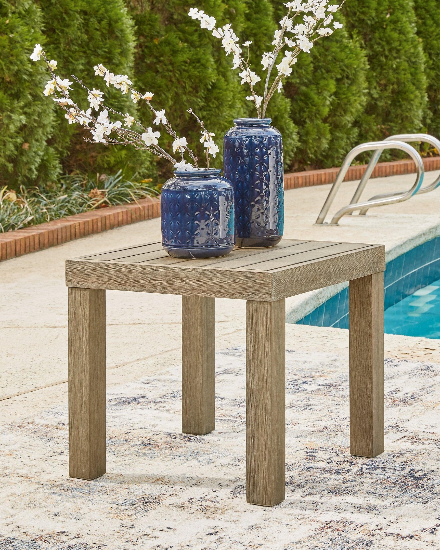 Silo Point Brown Outdoor End Table - Ella Furniture