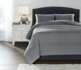 Mattias Gray 3-Piece King Comforter Set - Ella Furniture