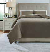 Eilena Dark Taupe King Comforter Set - Ella Furniture