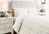 Reidler Ivory/taupe Queen Comforter Set - Ella Furniture