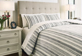 Reidler Ivory/black Queen Comforter Set - Ella Furniture