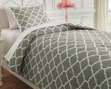 Media Gray/white 2-Piece Twin Comforter Set - Ella Furniture