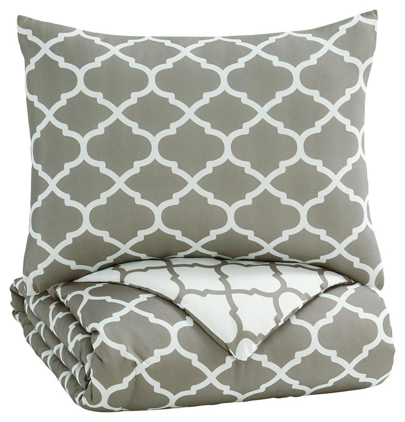 Media Gray/white 2-Piece Twin Comforter Set
