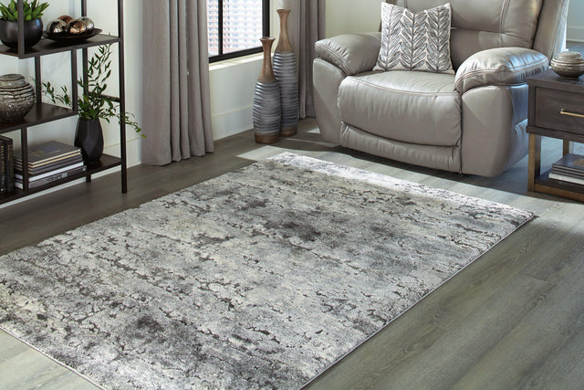 Wadyka Ivory/gray 5'3" X 7'3" Rug - Ella Furniture