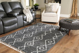 Maysel Charcoal/white 7'10" X 9'10" Rug - Ella Furniture