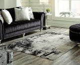 Zekeman Black/cream/gray 5'3" X 7'7" Rug - Ella Furniture