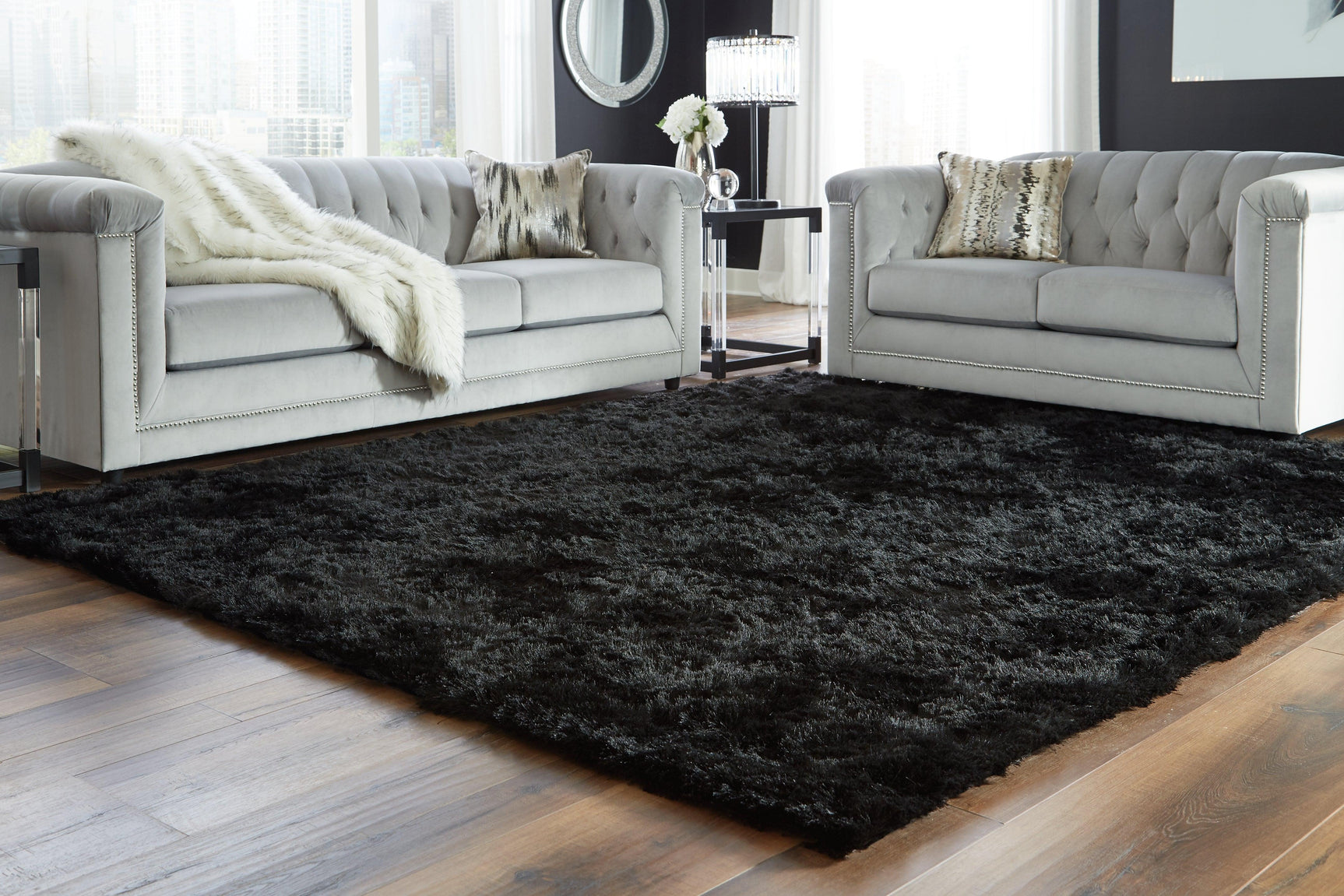 Mattford Black 5' X 7' Rug - Ella Furniture