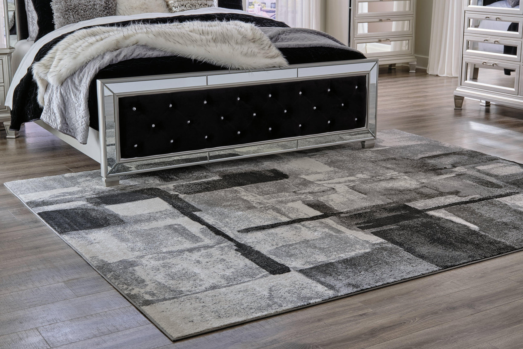 Brycebourne Black/cream/gray 7'10" X 10' Rug - Ella Furniture