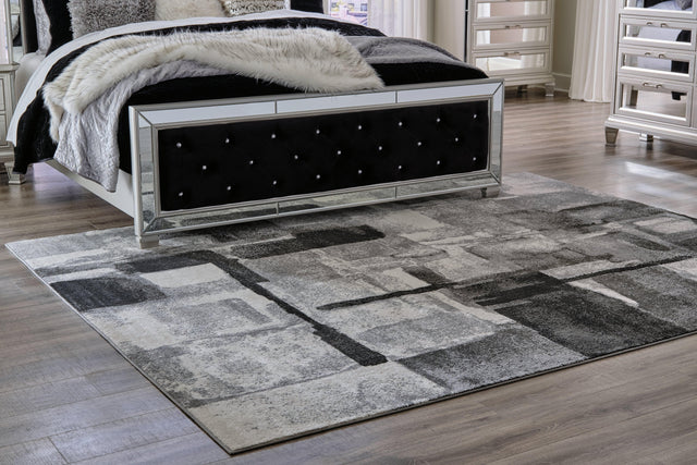 Brycebourne Black/cream/gray 5'3" X 7'7" Rug - Ella Furniture