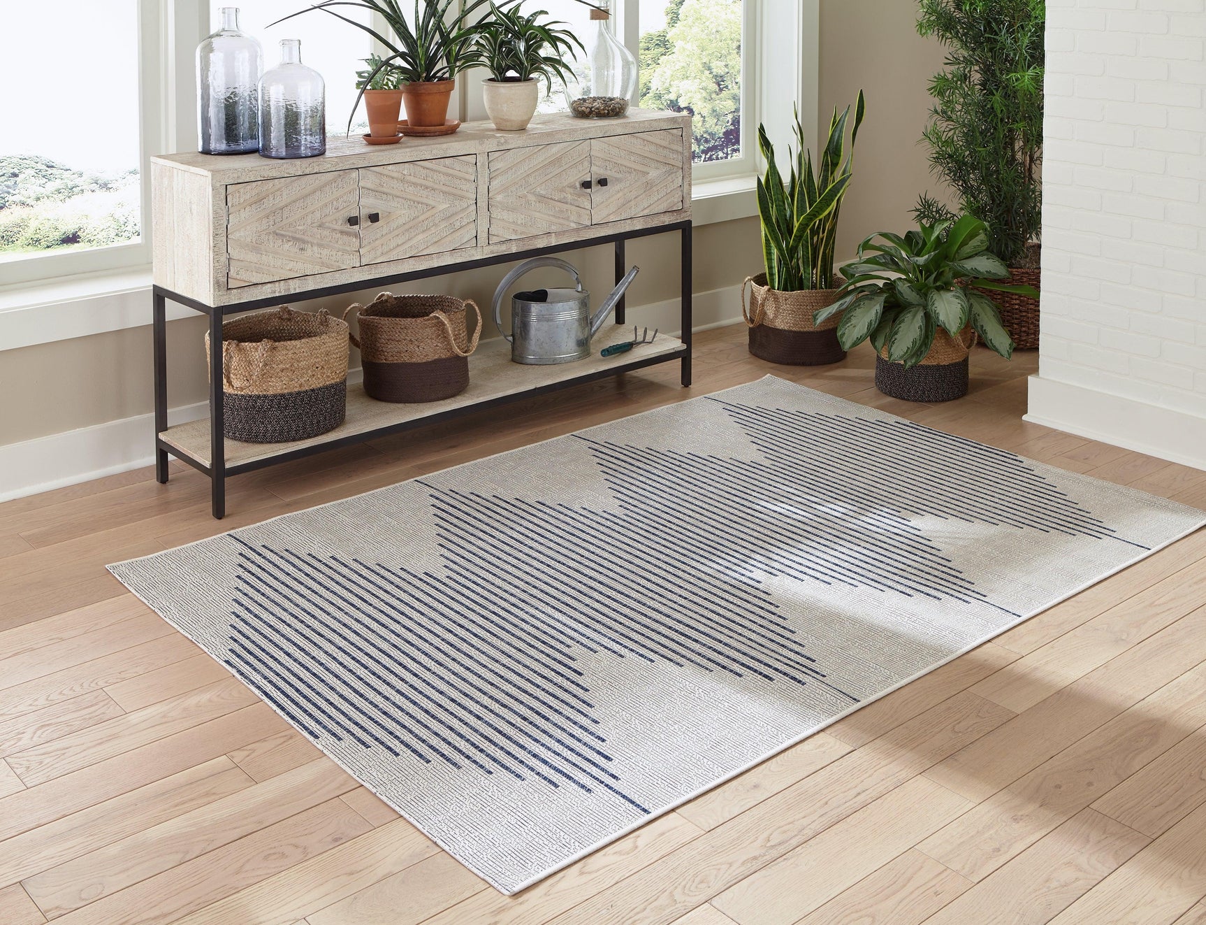 Alverno White/blue 7'10" X 10'2" Rug - Ella Furniture