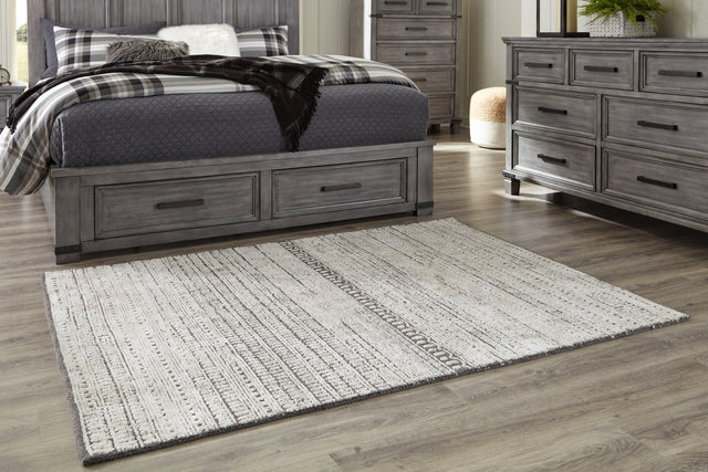 Wimgrove Taupe/charcoal 7'8" X 10' Rug - Ella Furniture